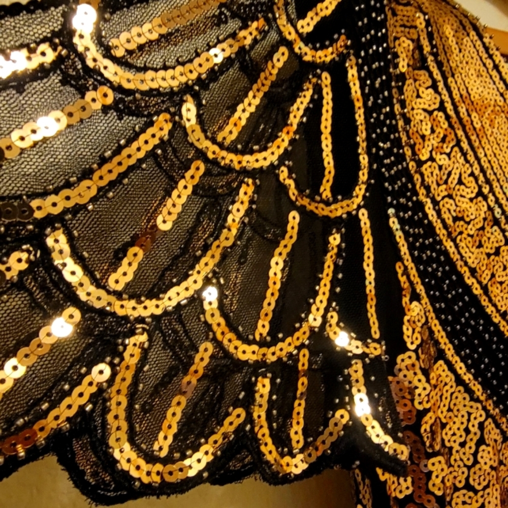 1920s Vintage Flapper Dresses Long Sequin Beaded Fringed Dress